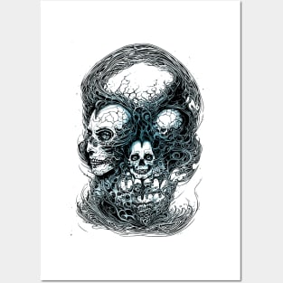 Halloween Skull Faces Design Posters and Art